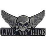 Eagle Emblems P13001 Wing-Live To Ride (1-1/4
