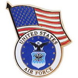 Eagle Emblems P13774 Pin-Usaf Emblem/Usa Flag (1-1/4