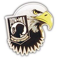 Eagle Emblems P14225 Pin-Pow*Mia,Eagle Head (1")