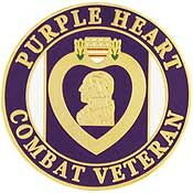 Eagle Emblems P14682 Pin-Purple Heart, Combat Veteran (1")