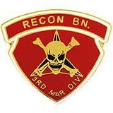 Eagle Emblems P14727 Pin-Usmc,003Rd Recon.Bn. W/GOLD, (1