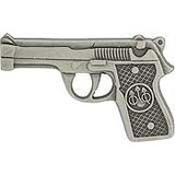 Eagle Emblems P14777 Pin-Gun,45Cal Pistol,Slv (1-3/16