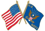 Eagle Emblems P14808 Pin-Usn,Flag,Usa/Usn (SML), (1-1/8