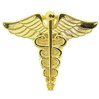 Eagle Emblems P14838 Pin-Medical,Caduceus (GLD), (1")