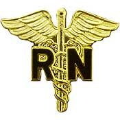 Eagle Emblems P14841 Pin-Medical,Caduceus,R.N. (1-1/16")