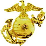 Eagle Emblems P14877 Pin-Usmc,Emblem,D1,Left MEDIUM-GOLD, (1-3/8