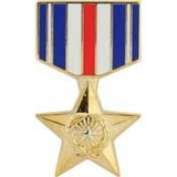 Eagle Emblems P14959 Pin-Medal, Silver Star (1-3/16