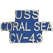 Eagle Emblems P14968 Pin-Uss, Coral Sea  (Scr) (1")