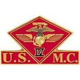 Eagle Emblems P15019 Pin-Usmc, 004Th Mc Wing (1-3/8