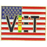Eagle Emblems P15119 Pin-Viet,Veteran,Usa Flag (1-1/8