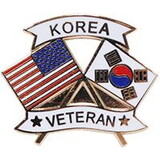 Eagle Emblems P15154 Pin-Korea, Veteran W/Flags (1-1/4