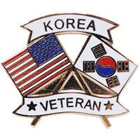 Eagle Emblems P15154 Pin-Korea, Veteran W/Flags (1-1/4")