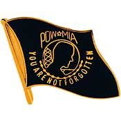 Eagle Emblems P15294 Pin-Pow*Mia, Flag, Blk (1-1/4")