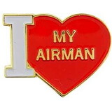 Eagle Emblems P15341 Pin-Usaf, I Heart My Airman (1