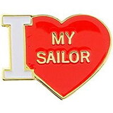 Eagle Emblems P15342 Pin-Usn,I Heart My Sailor (3/4