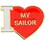 Eagle Emblems P15342 Pin-Usn, I Heart My Sailor (1")