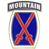 Eagle Emblems P15391 Pin-Army, 010Th Mtn.Div. (1