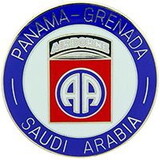 Eagle Emblems P15530 Pin-Army,082Nd Abn Div PANAMA/GRENADA/SAUDI ARAB, (1