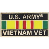 Eagle Emblems P15627 Pin-Viet, Army, Vet.Ribbon (1-1/8