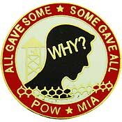 Eagle Emblems P15720 Pin-Pow*Mia, Why? (1")