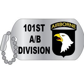 Eagle Emblems P15841 Pin-Army,101St Abn Div DOG TAG, (1-1/4")