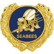 Eagle Emblems P15909 Pin-Usn,Seabees,Wreath (1-1/16")