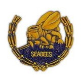 Eagle Emblems P15910 Pin-Usn, Seabees, Wreath, Em (1-3/16