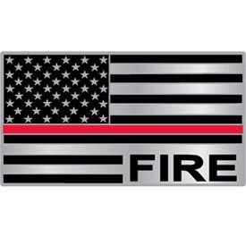 Eagle Emblems P15979 Pin-Fire,Red Line Honor Flag (1-1/8")