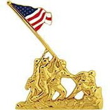 Eagle Emblems P16018 Pin-Usmc,Iwo Jima,Emblem (LRG), (2