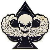 Eagle Emblems P16127 Pin-Skull, Death Spade (1-3/4