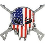 Eagle Emblems P16187 Pin-Sniper Skull, Rifles, (1-3/4