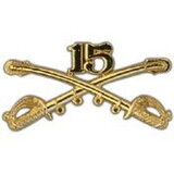 Eagle Emblems P16194 Bdg-Army, Cav.Swords, 15Th (2-1/4
