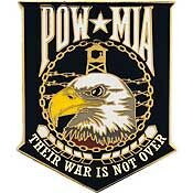 Eagle Emblems P16207 Pin-Pow*Mia,Their War Is NOT OVER, (1-1/2")