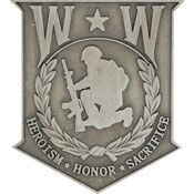 Eagle Emblems P16227 Pin-Wounded Warrior,Pwt "Honor Shield", (1-1/2")