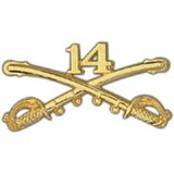 Eagle Emblems P16261 Bdg-Army, Cav.Swords, 14Th (2-1/4