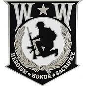 Eagle Emblems P16267 Pin-Wounded Warrior "Honor Shield", (1-1/2")