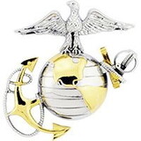 Eagle Emblems P16362 Pin-Usmc, Emblem, E2, Left Cap-Gold/Silver (1-3/4