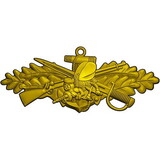 Eagle Emblems P16375 Pin-Usn, Seabee, Combat Wfr (Gld) (2-3/4
