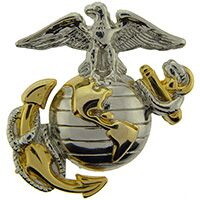 Eagle Emblems P19023 Pin-Usmc,Emblem,C2,Left Medium-Gold/Silver, (1-1/8")