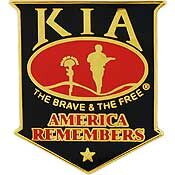Eagle Emblems P40211 Pin-Kia,America Remembers (SHIELD) BLK/RED, (1-1/2")