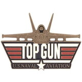 Eagle Emblems P40212 Pin-Usn, Top Gun, W/Jet (2