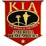 Eagle Emblems P40222 Pin-Kia, America Remembers (Shield) Red/Blk (1-1/2