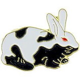 Eagle Emblems P60105 Pin-Rabbit, B&W, Spots (1