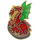 Eagle Emblems P61475 Pin-Dragon,Red/Grn (1