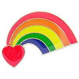 Eagle Emblems P61891 Pin-Hol, Heart, Rainbow, Sm (1