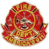 Eagle Emblems P61953 Pin-Fire Dept, F.D. America'S 911 (1