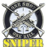 Eagle Emblems P62258 Pin-Sniper, One Shot (1-3/16