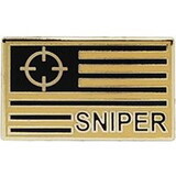 Eagle Emblems P62265 Pin-Sniper, Tab (Slv/Blk) (1-1/4