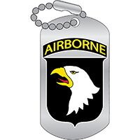 Eagle Emblems P62439 Pin-Army,101St Abn Div DOG TAG, (1-1/4")
