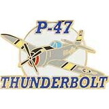 Eagle Emblems P62525 Pin-Apl, P-47 Thunderbolt (Wht) (1-1/2